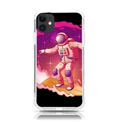 Astronaut Spacesuit Standing Surfboard Surfing Milky Way Stars Iphone 11 Tpu Uv Print Case by Ndabl3x