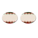 Merry Christmas Happy New Year Cufflinks (Oval) Front(Pair)