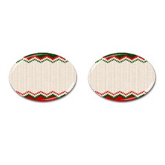 Merry Christmas Happy New Year Cufflinks (oval) by artworkshop