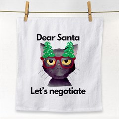 Cute Cat Glasses Christmas Tree Face Towel by Sarkoni