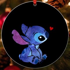 Stitch Love Cartoon Cute Space Uv Print Acrylic Ornament Round by Bedest