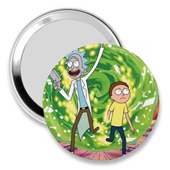 Rick And Morty Adventure Time Cartoon 3  Handbag Mirrors by Bedest