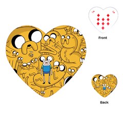Adventure Time Finn Jake Cartoon Playing Cards Single Design (heart) by Bedest