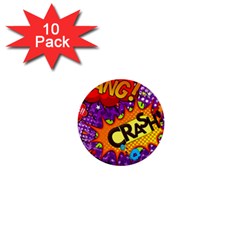 Crash Bang Adventure Time Art Boom Graffiti 1  Mini Buttons (10 Pack)  by Bedest