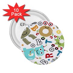 Seamless Pattern Vector With Funny Robots Cartoon 2 25  Buttons (10 Pack)  by Hannah976