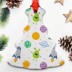 Seamless Pattern Cartoon Space Planets Isolated White Background Ornament (christmas Tree)  by Hannah976