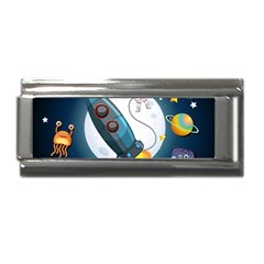 Spaceship Astronaut Space Superlink Italian Charm (9mm) by Hannah976
