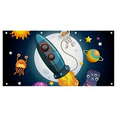 Spaceship Astronaut Space Banner And Sign 8  X 4  by Hannah976