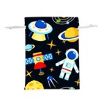 Space Seamless Pattern Cartoon Art Lightweight Drawstring Pouch (L) Back