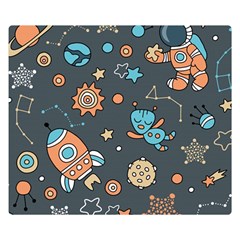 Space Seamless Pattern Art Two Sides Premium Plush Fleece Blanket (small) by Hannah976