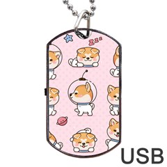 Set Kawaii Smile Japanese Dog Akita Inu Cartoon Dog Tag Usb Flash (one Side) by Hannah976