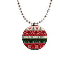 Ugly Sweater Merry Christmas  1  Button Necklace by artworkshop