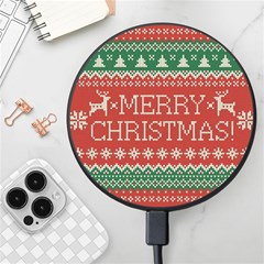 Merry Christmas  Pattern Wireless Fast Charger(black) by artworkshop