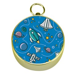 About Space Seamless Pattern Gold Compasses by Hannah976