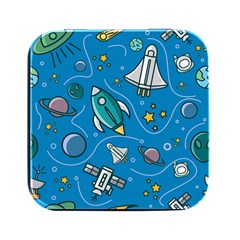 About Space Seamless Pattern Square Metal Box (black) by Hannah976
