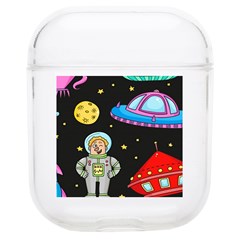 Seamless Pattern With Space Objects Ufo Rockets Aliens Hand Drawn Elements Space Soft Tpu Airpods 1/2 Case by Hannah976