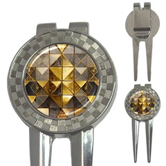 Golden Mosaic Tiles  3-in-1 Golf Divots by essentialimage365