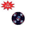 Owl Pattern Background 1  Mini Buttons (10 pack)  Front