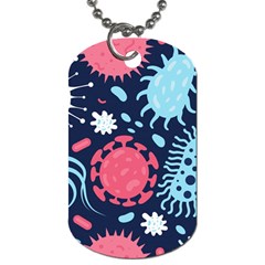 Seamless Pattern Microbes Virus Vector Illustration Dog Tag (two Sides) by Ravend