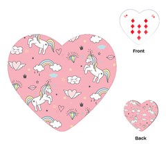 Cute Unicorn Seamless Pattern Playing Cards Single Design (heart) by Apen