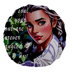 Love Quotes Design Large 18  Premium Round Cushions by TShirt44