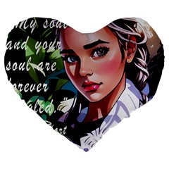 Love Quotes Design Large 19  Premium Heart Shape Cushions by TShirt44
