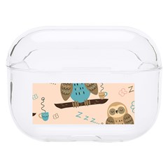 Seamless Pattern Owls Dream Cute Style Pajama Fabric Hard Pc Airpods Pro Case by Apen
