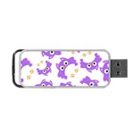 Purple Owl Pattern Background Portable USB Flash (Two Sides) Front