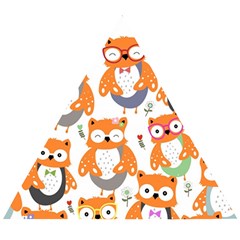 Cute Colorful Owl Cartoon Seamless Pattern Wooden Puzzle Triangle by Apen