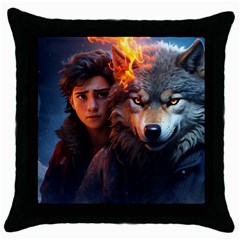 Be Fearless Throw Pillow Case (black) by Saikumar