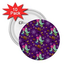 Pumpkin Ghost Skeleton Pattern 2 25  Buttons (10 Pack)  by Jatiart