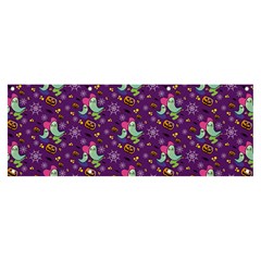 Pumpkin Ghost Skeleton Pattern Banner And Sign 8  X 3  by Jatiart
