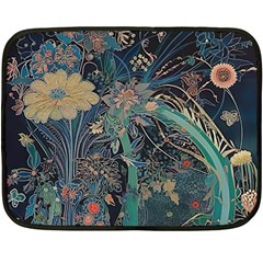 Vintage World Map Two Sides Fleece Blanket (mini) by Jatiart