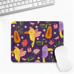 Exotic Seamless Pattern With Parrots Fruits Small Mousepad by Ravend