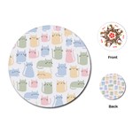 Cute Cat Colorful Cartoon Doodle Seamless Pattern Playing Cards Single Design (Round) Front