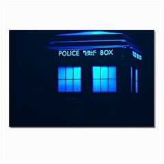 Blue Tardis Doctor Who Police Call Box Postcards 5  X 7  (pkg Of 10) by Cendanart