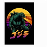 Godzilla Retrowave Small Garden Flag (Two Sides) Back