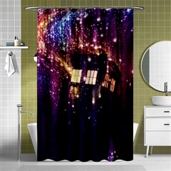 Tardis Regeneration Art Doctor Who Paint Purple Sci Fi Space Star Time Machine Shower Curtain 48  X 72  (small)  by Cendanart