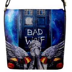 Doctor Who Adventure Bad Wolf Tardis Flap Closure Messenger Bag (s) by Cendanart