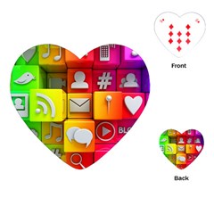 Colorful 3d Social Media Playing Cards Single Design (heart) by Ket1n9