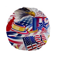 United States Of America Usa  Images Independence Day Standard 15  Premium Round Cushions by Ket1n9