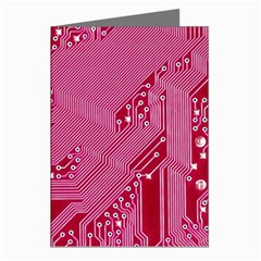 Pink Circuit Pattern Greeting Cards (pkg Of 8) by Ket1n9