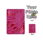 Pink Circuit Pattern Playing Cards 54 Designs (Mini) Front - DiamondJ