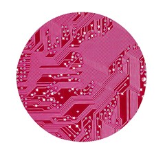 Pink Circuit Pattern Mini Round Pill Box by Ket1n9