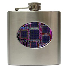Cad Technology Circuit Board Layout Pattern Hip Flask (6 Oz) by Ket1n9