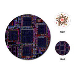 Cad Technology Circuit Board Layout Pattern Playing Cards Single Design (round) by Ket1n9