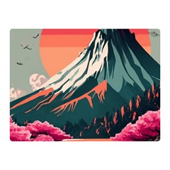 Mountain Landscape Sky Fuji Nature Two Sides Premium Plush Fleece Blanket (mini) by Cendanart