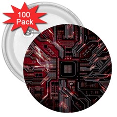 Chip Retro Technology 3  Buttons (100 Pack)  by Cendanart