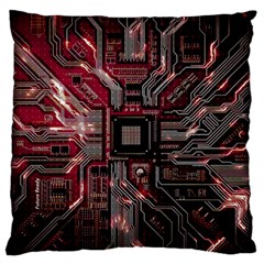 Chip Retro Technology Large Premium Plush Fleece Cushion Case (two Sides) by Cendanart