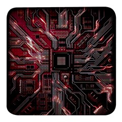 Chip Retro Technology Square Glass Fridge Magnet (4 Pack) by Cendanart